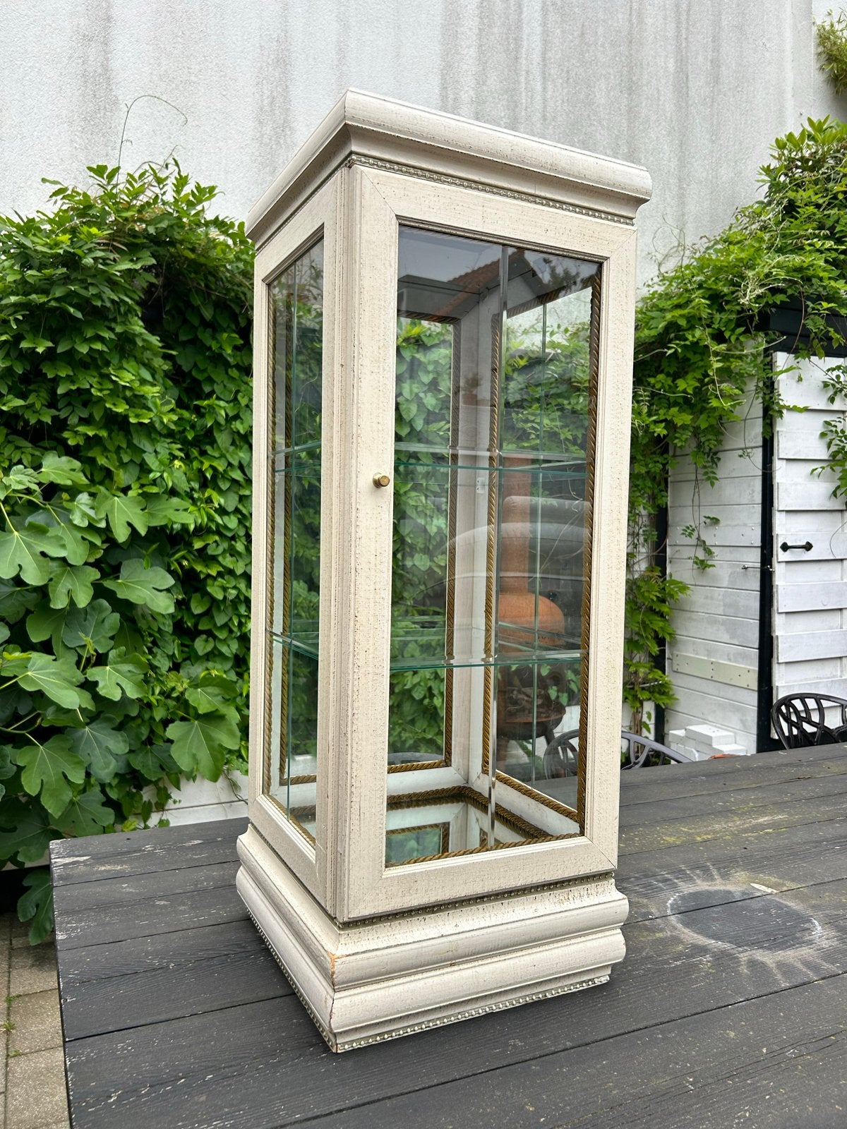 Vintage Vitrinekast met Facetgeslepen Glas en Spiegelglas, Ophalen