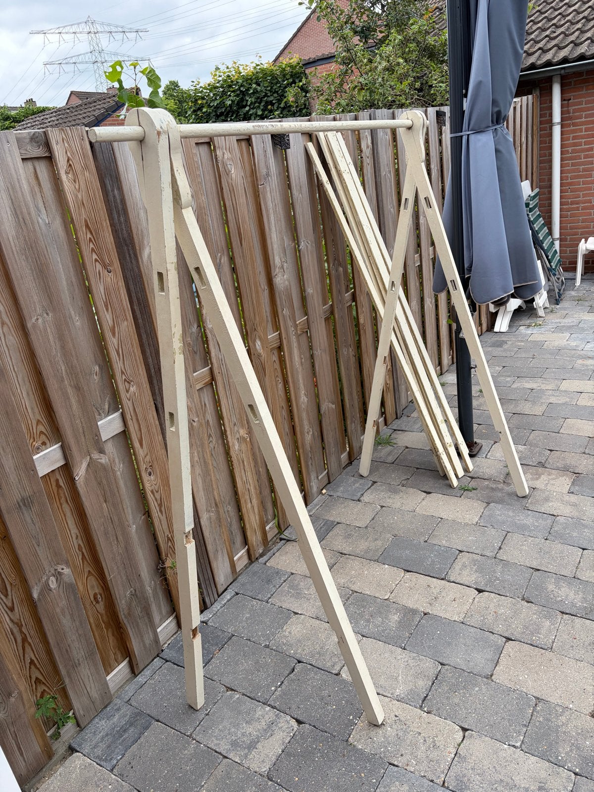 Houten wasrek, inklapbaar 180 x 180cm, Kleding | Dames, Ophalen, Gebruikt, Hout, Volwassenen