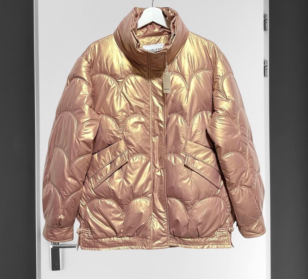 Diabless - gewatteerde jas metallic roze, Verzenden, Nieuw, Maat 42/44 (L), Roze