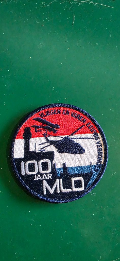 100 jaar MLD patch, Ophalen of Verzenden, Luchtmacht, Nederland, Embleem of Badge