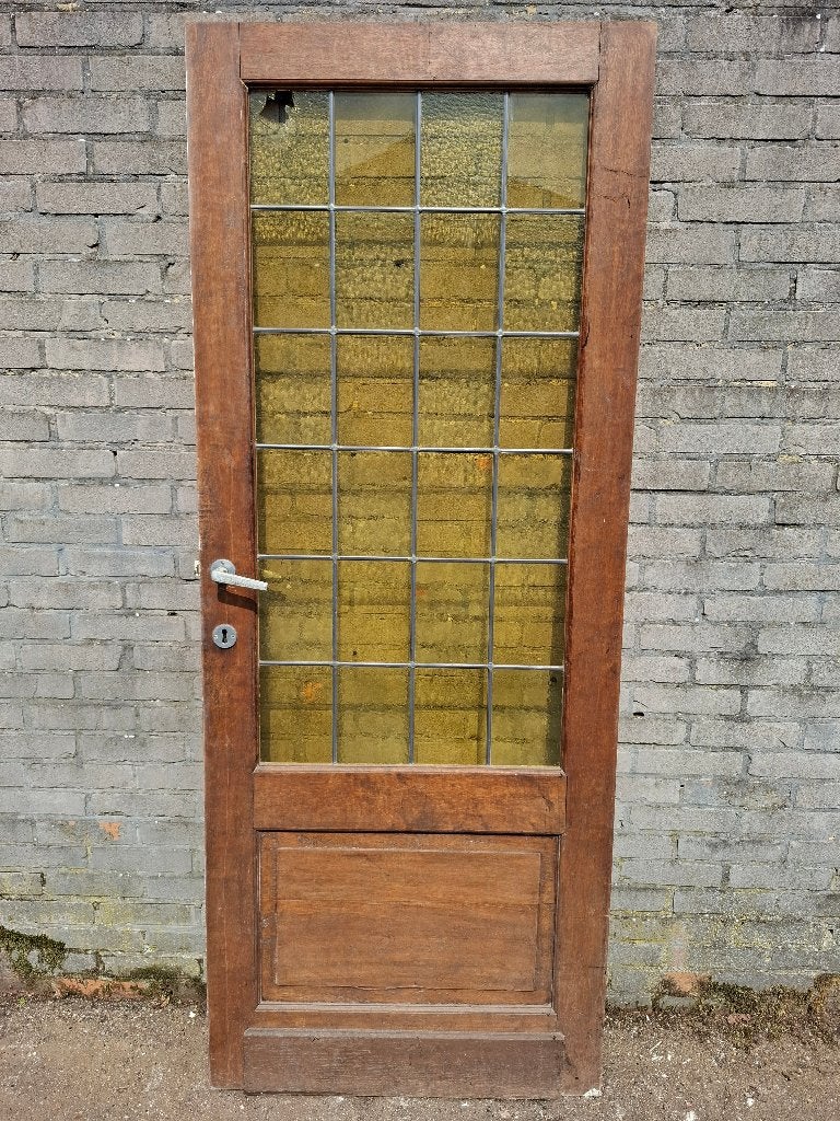 Grenen paneeldeuren met glas, Doe-het-zelf en Verbouw, Ophalen, Gebruikt, 80 tot 100 cm, Binnendeur