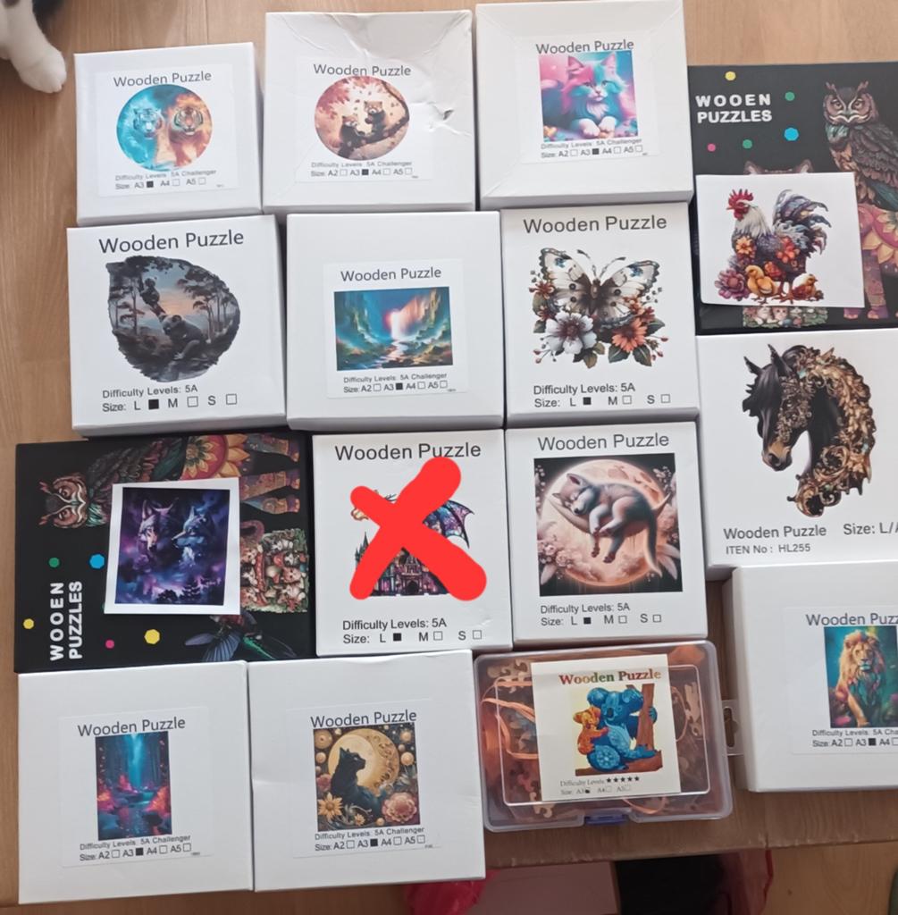 Houten puzzels L/A3, Verzenden, Gebruikt