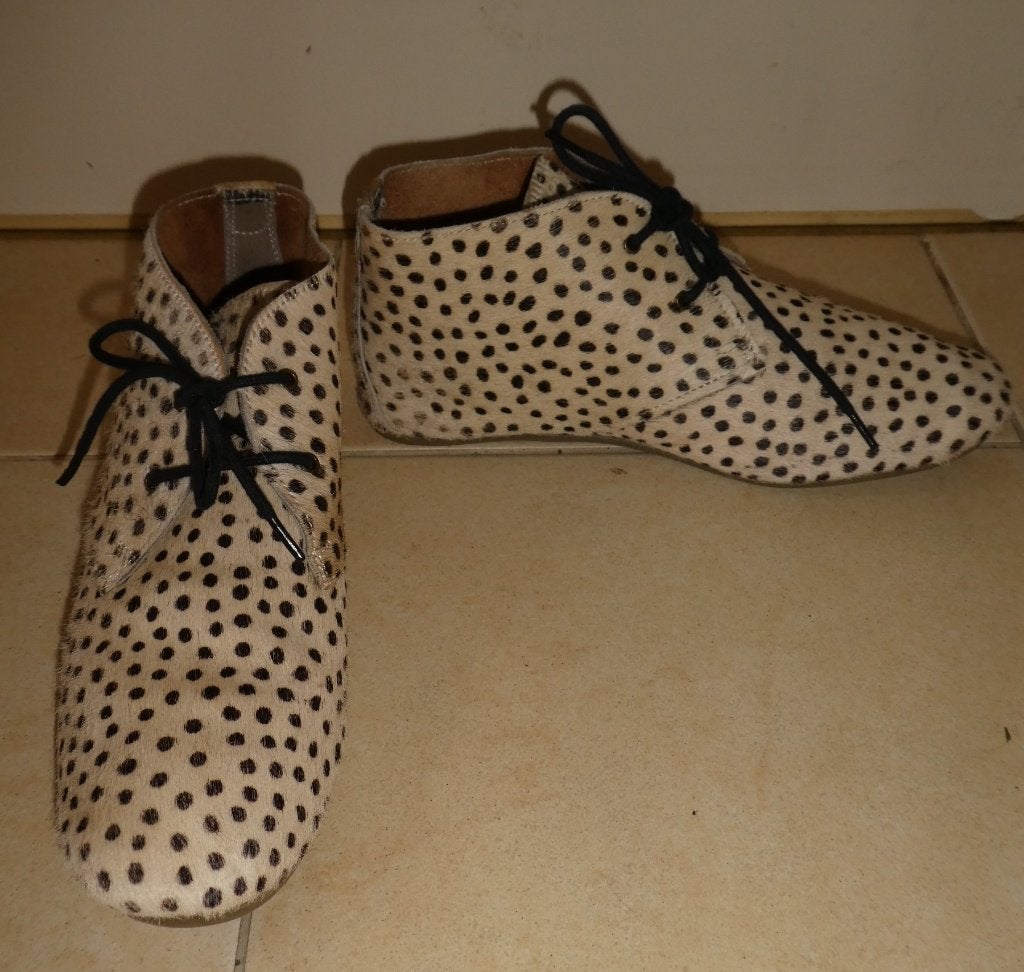 Maruti veterschoenen maat 40 Gimlet beige zwarte dots hairon, Verzenden, Beige, Lage of Enkellaarzen, Zo goed als nieuw