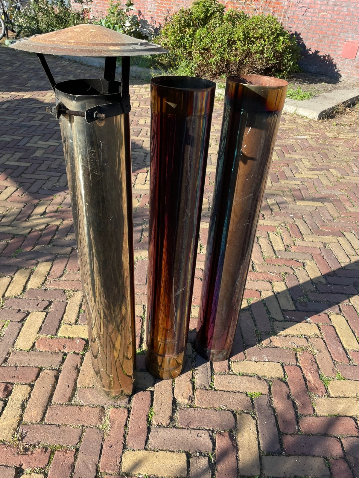 Kachelpijp rookkanaal RVS enkelwandig 150mm, Doe-het-zelf en Verbouw, Ophalen, Zo goed als nieuw, Rvs, Minder dan 2 meter