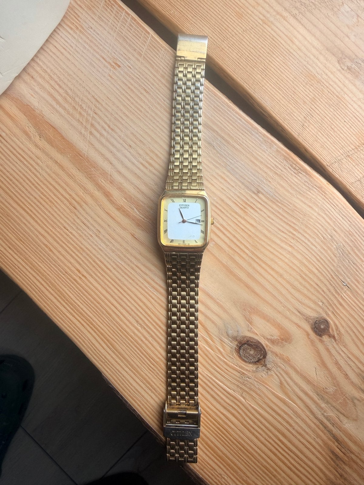 Vintage Citizen Quartz Horloge Goudkleur (gemerkt), Sieraden, Tassen en Uiterlijk, Goud, Polshorloge, Citizen, 1960 of later
