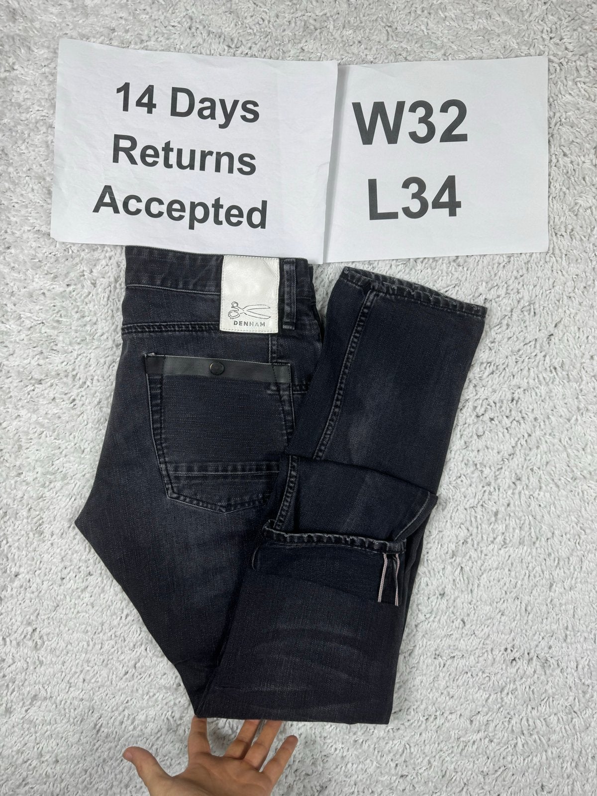 Denham Ridge Straight Fit Selvedge Jeans W32 L34 3031, G, W32 (confectie 46) of kleiner, Ophalen of Verzenden, H