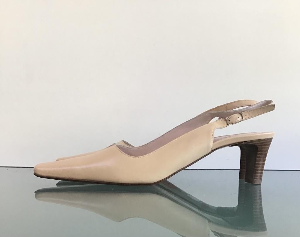 Beige slingbacks 41.5 | leren hakken New! | Gratis verzenden, Kleding | Dames, Schoenen, Pumps, Verzenden, Beige, Nieuw