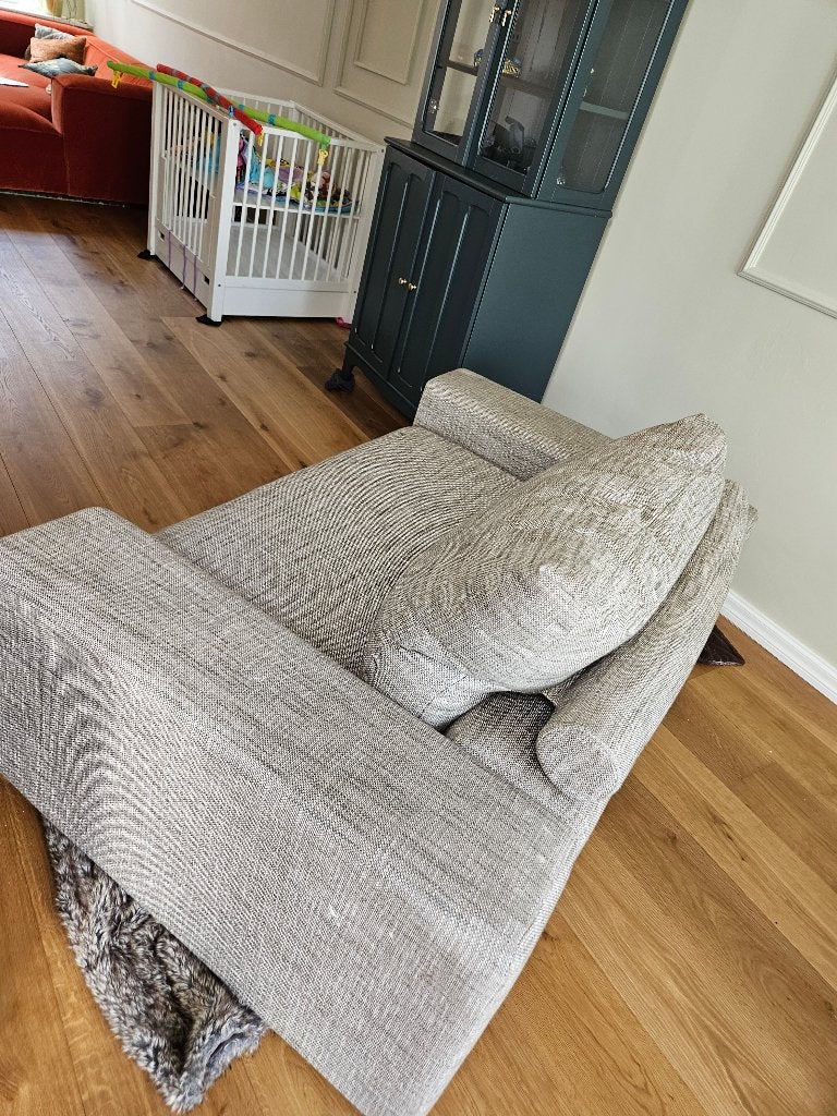 Comfortabele grijze fauteuil, Huis en Inrichting, Banken | Sofa's en Chaises Longues, Ophalen, Gebruikt, Eenpersoons, 75 tot 100 cm