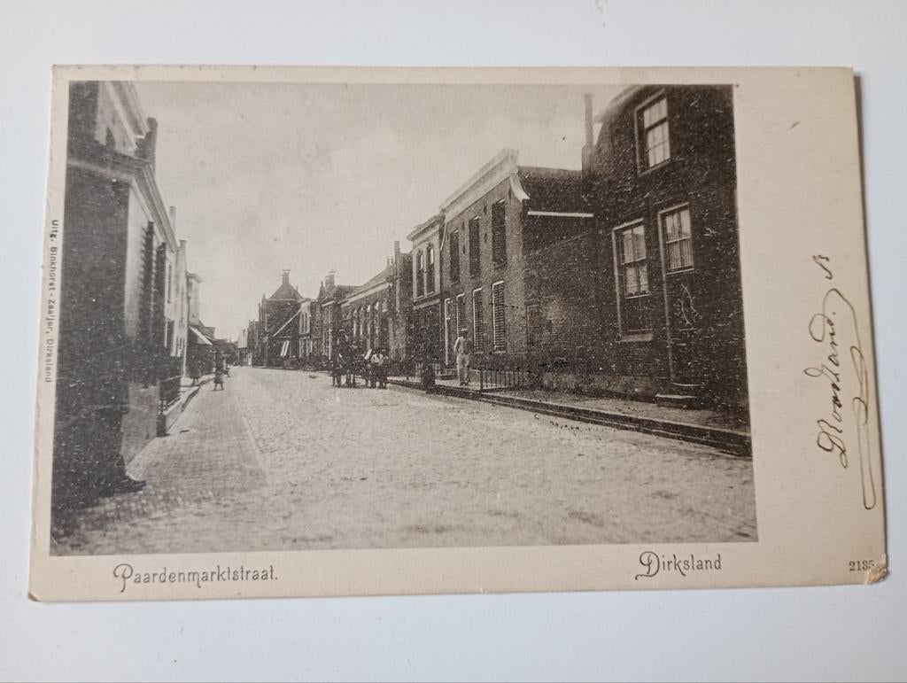 Dirksland Paardenmarktstraat 1904, Verzamelen, Ansichtkaarten | Nederland, Ophalen of Verzenden, Voor 1920, Gelopen, Zuid-Holland