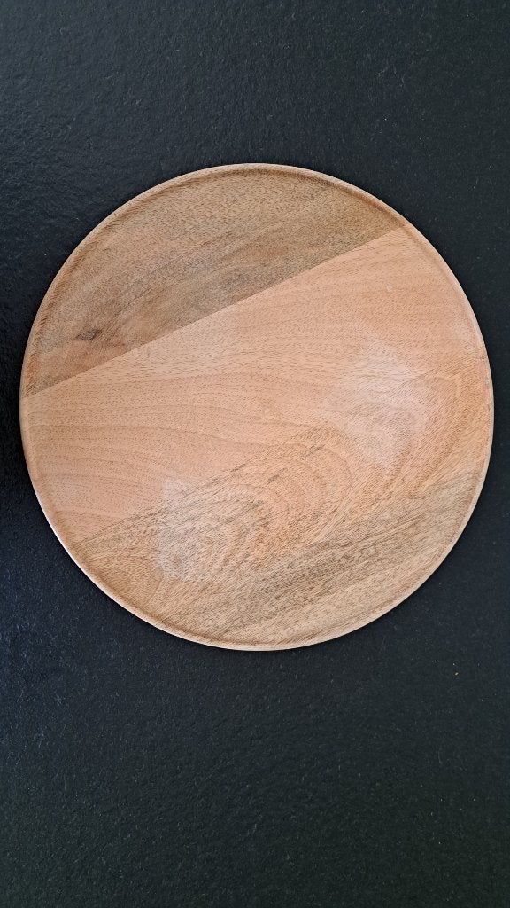 rond Mangohouten onderbord / plateau, Gebruikt, Overige typen, Ophalen of Verzenden, Overige stijlen