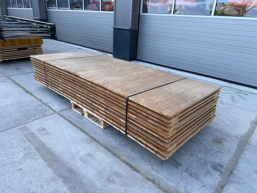 Magazijnstellingen met houten vlonders, Zakelijke goederen, Kantoor en Winkelinrichting | Magazijn, Stelling en Opslag, Ophalen of Verzenden