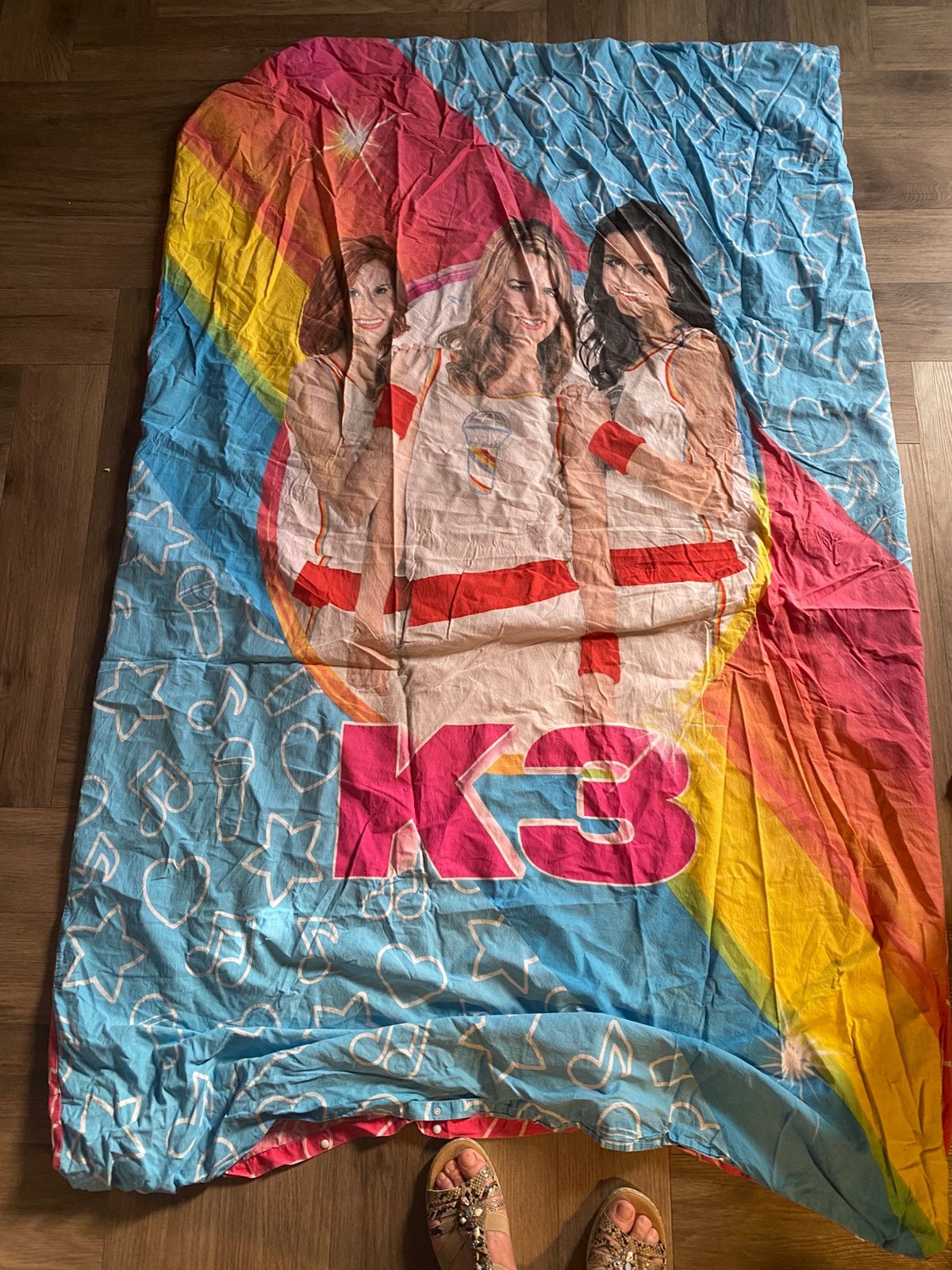 1 pers k3 hoeslaken, Meisje, Ophalen of Verzenden, Zo goed als nieuw, Wit