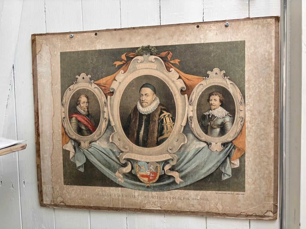 Antieke schoolplaat van Oranje, Antiek en Kunst, Antiek | Schoolplaten, Ophalen, Geschiedenis