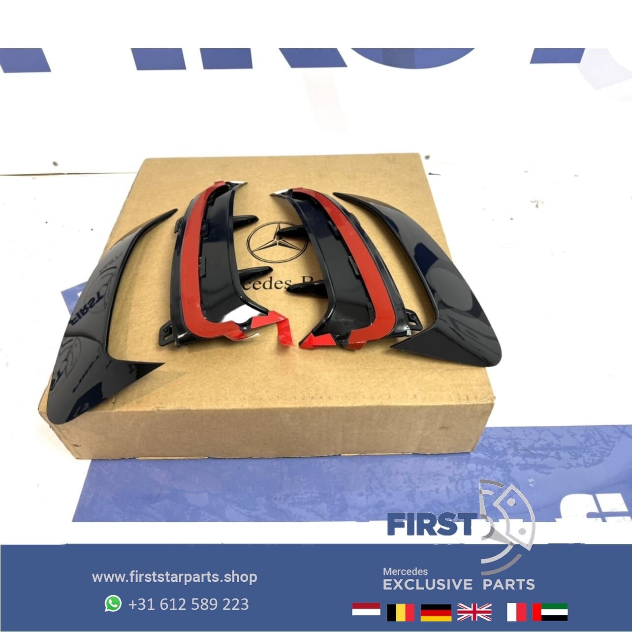 W177 A45 AMG ACHTERBUMPER AERO SPLITTER SET L/R 2018-2022 SP, Gebruikt, Ophalen of Verzenden, Achter, -