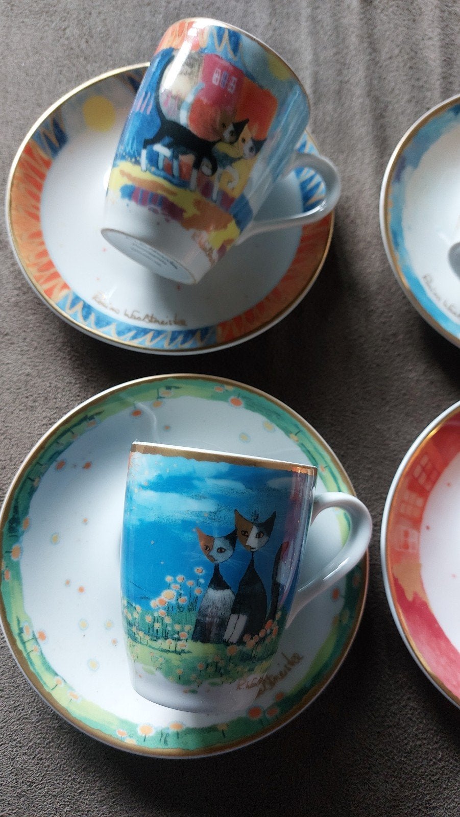 4x espresso kop en schotel Goebel, Ophalen of Verzenden