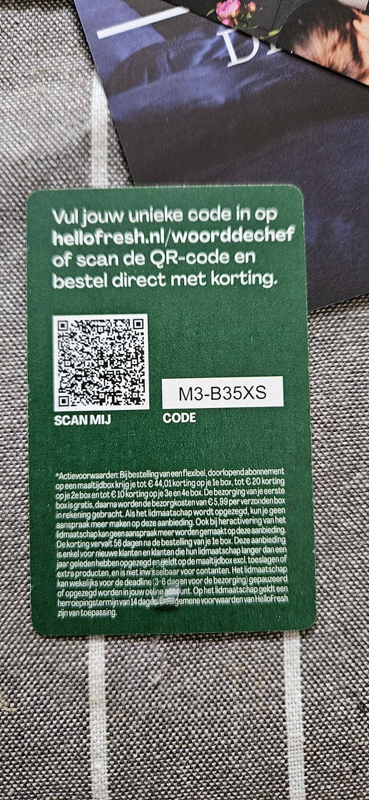 gratis code Hello fresh, Ophalen of Verzenden