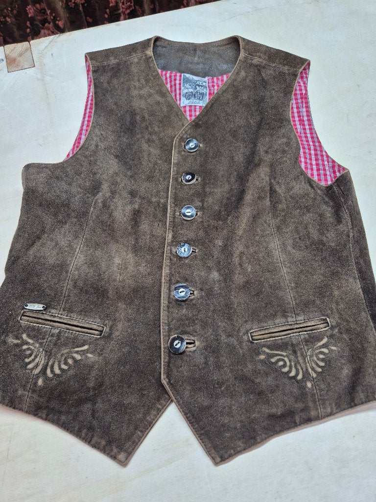 Oktoberfeest leren vest, maat 44 small, Kleding | Heren, Carnavalskleding en Feestkleding, Ophalen of Verzenden, Kleding, Maat 46 (S) of kleiner