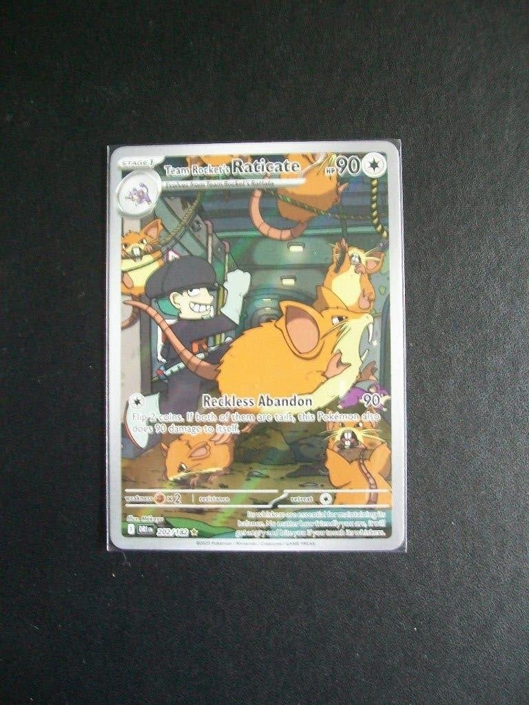 3977: Nieuwe Pokemon Kaart Team Rocket's RATICATE  (202/182), Verzenden, Nieuw, Losse kaart, Foil