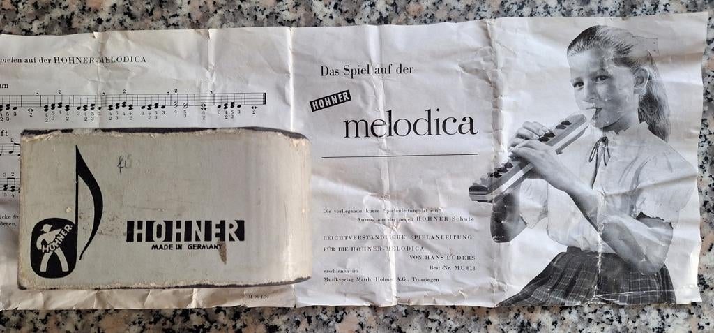 Hohner Melodica deksel van doos met instructieboekje, Ophalen of Verzenden, Gebruikt, Overige soorten