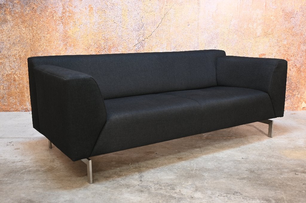 ZGANieuw zwarte stoffen Rolf Benz Linea design bank, Huis en Inrichting, Rolf benz, Rolf benz, Tweepersoons, 75 tot 100 cm