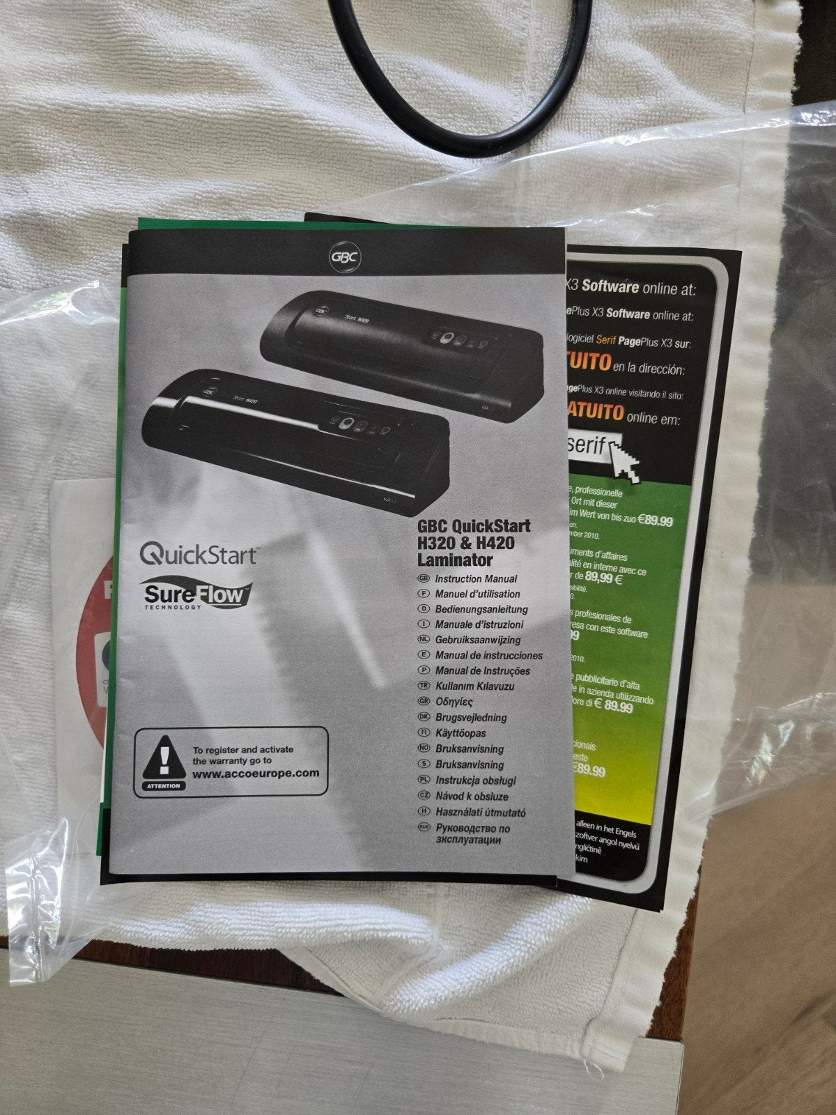 Fellowes lamineerapparaat, Ophalen