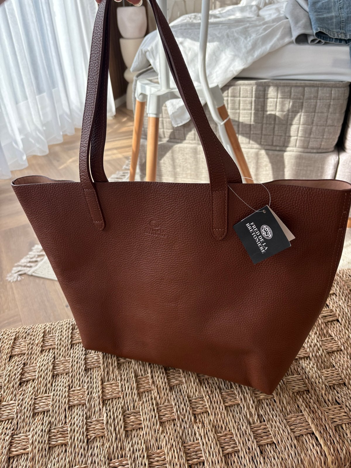 Fred de la Bretoniere Shopper Cognac Leer Nieuw, Verzenden, Nieuw, Bruin, Shopper