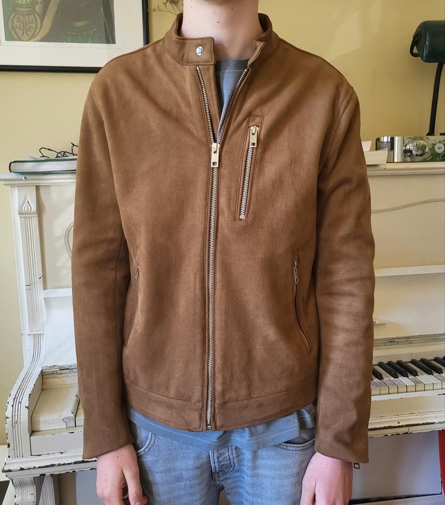 Suede jas M (als nieuw), Ophalen of Verzenden, Zo goed als nieuw, Maat 48/50 (M)