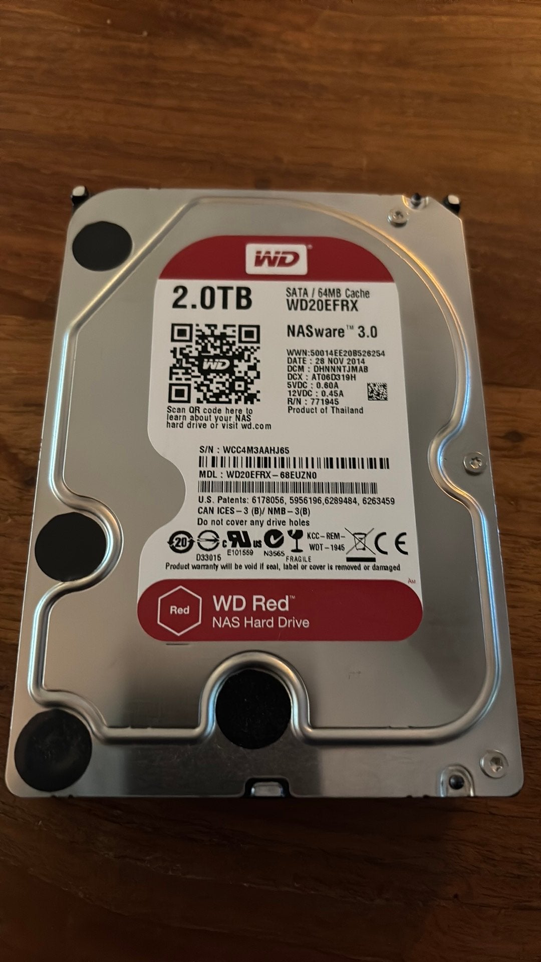WD Red 2TB NAS HDD – 100% in orde, Computers en Software, Harde schijven, Intern, Ophalen of Verzenden, Zo goed als nieuw, SATA