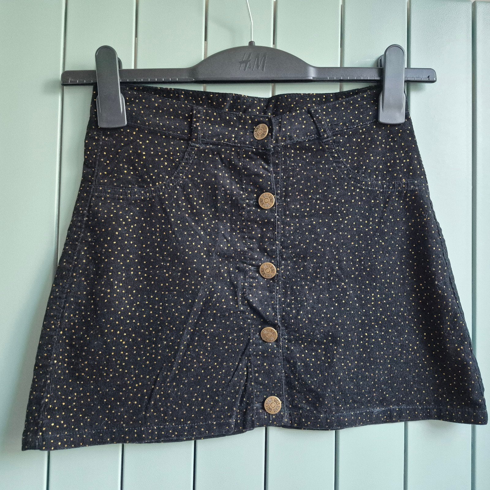 Zwart corduroy rokje met gouden stippen maat 146/152, Zeeman, Meisje, Ophalen of Verzenden, Zo goed als nieuw
