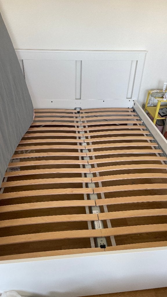 IKEA SONGESAND bedframe wit, Huis en Inrichting, Wit, Tweepersoons, Zo goed als nieuw, 200 cm