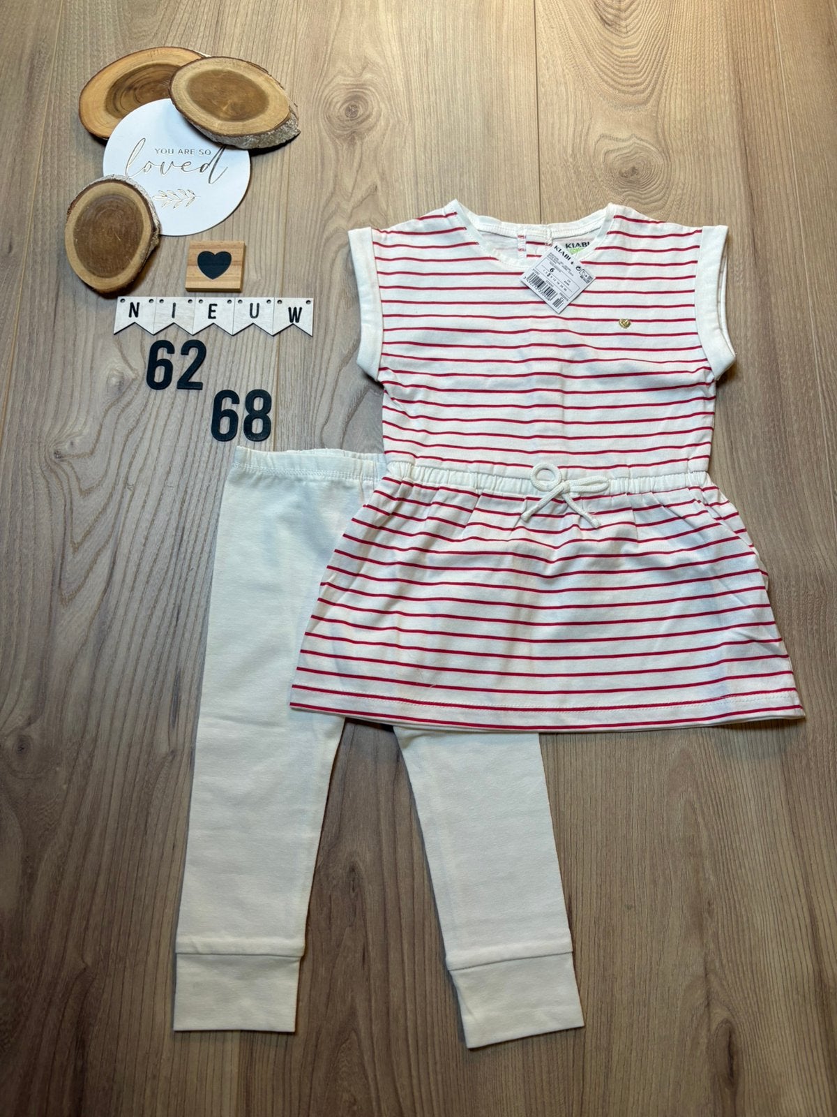 Baby meisje zomer setje jurkje kiabi legging mexx maat 62/68, Ophalen of Verzenden, Nieuw, Meisje, Setje