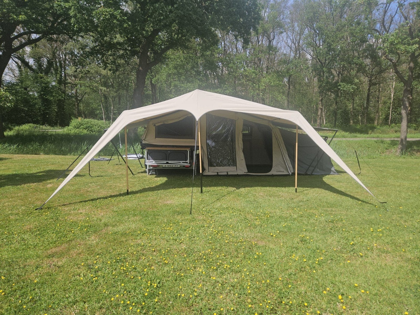 Campooz Lazy Jack 2022 – Zeer compleet uitgevoerd, Caravans en Kamperen, Vouwwagens, Ophalen, Aanwezig, Campooz, Grijs