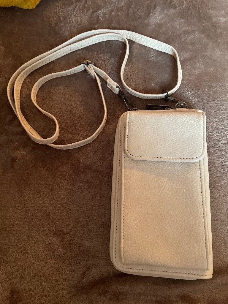 Tasje voor de telefoon, Ophalen, Zo goed als nieuw, Beige, Schoudertasje