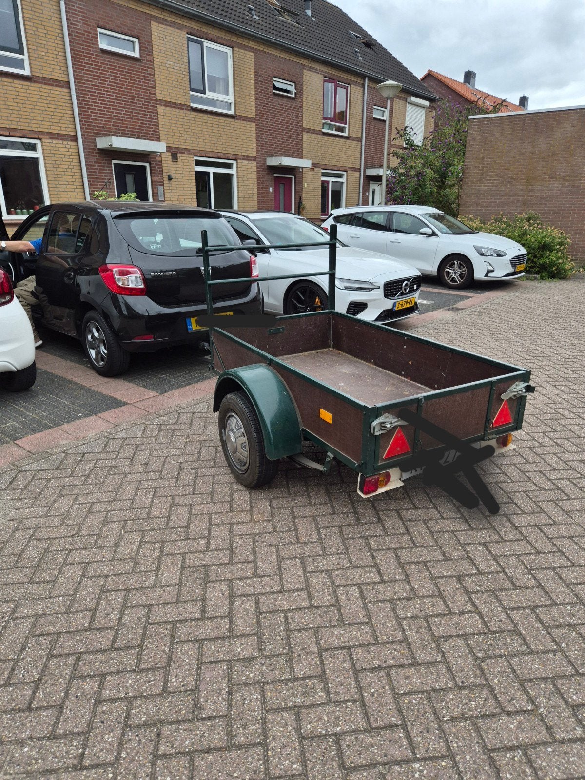Aanhanger 100x180cm met reservewiel, wielsleutel, bagagenet, Auto diversen, Aanhangwagen-onderdelen, Ophalen, Gebruikt