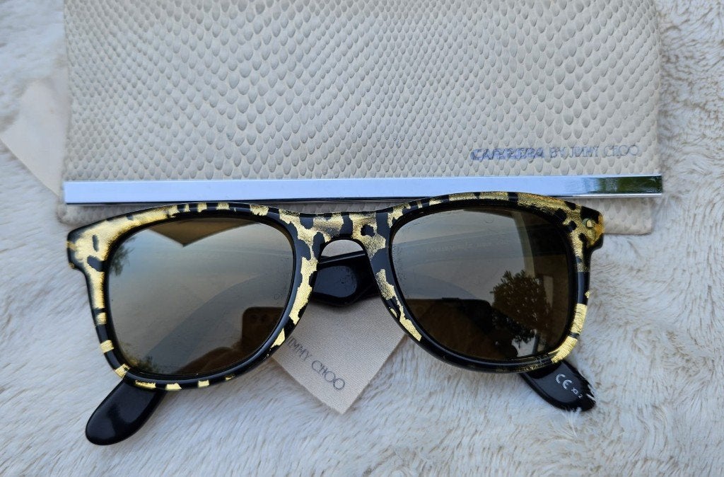 Carrera by Jimmy Choo dames zonnebril zwart goud luipaard, Sieraden, Tassen en Uiterlijk, Zonnebrillen en Brillen | Dames, Overige merken