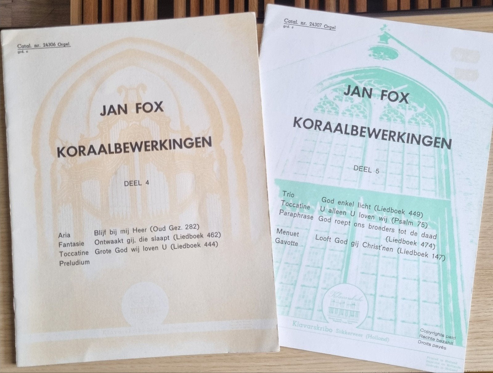 klavarskribo, Jan Fox, koraalbew 4 en 5, Ophalen of Verzenden, Zo goed als nieuw, Artiest of Componist