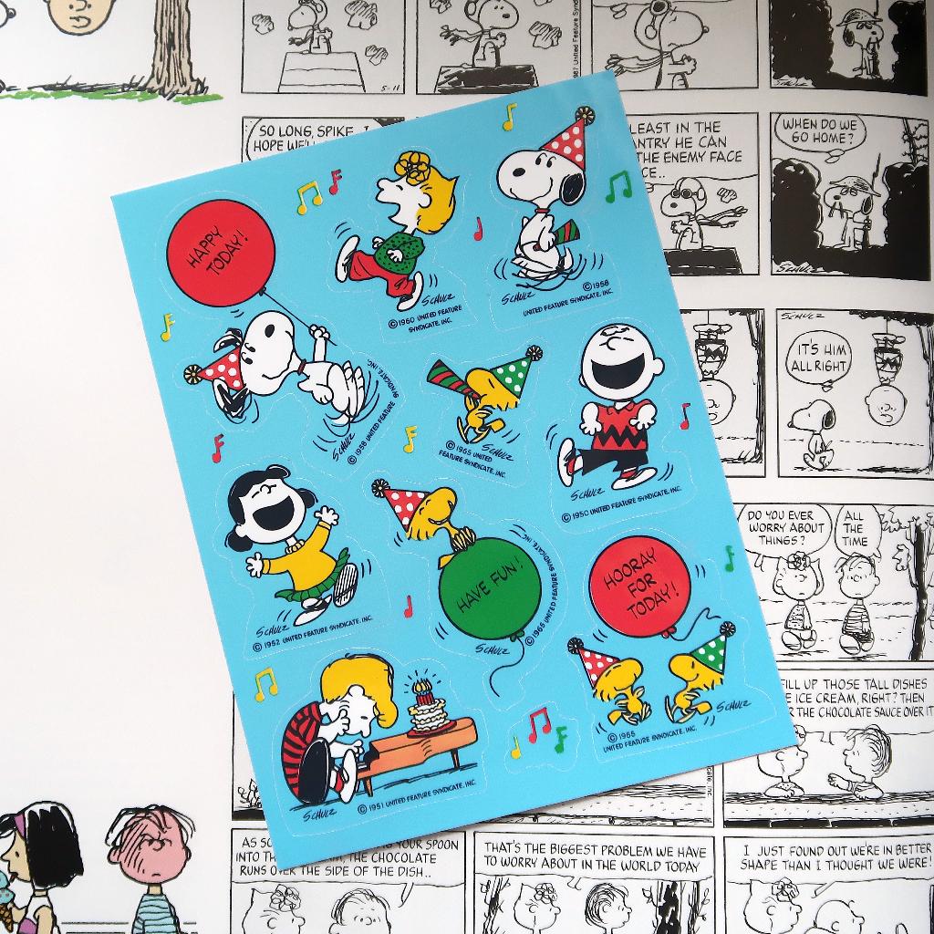 Snoopy en Woodstock van Peanuts comic verjaardag stickers, Verzenden, Snoopy, Zo goed als nieuw, Plaatje, Poster of Sticker