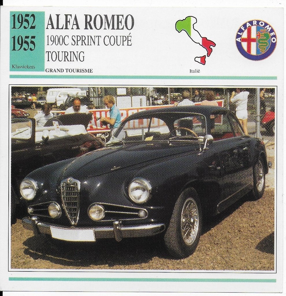 Ma7 autokaart alfa romeo 1900c sprint coupe (1952 - 1955), Ophalen of Verzenden, Zo goed als nieuw, Auto's