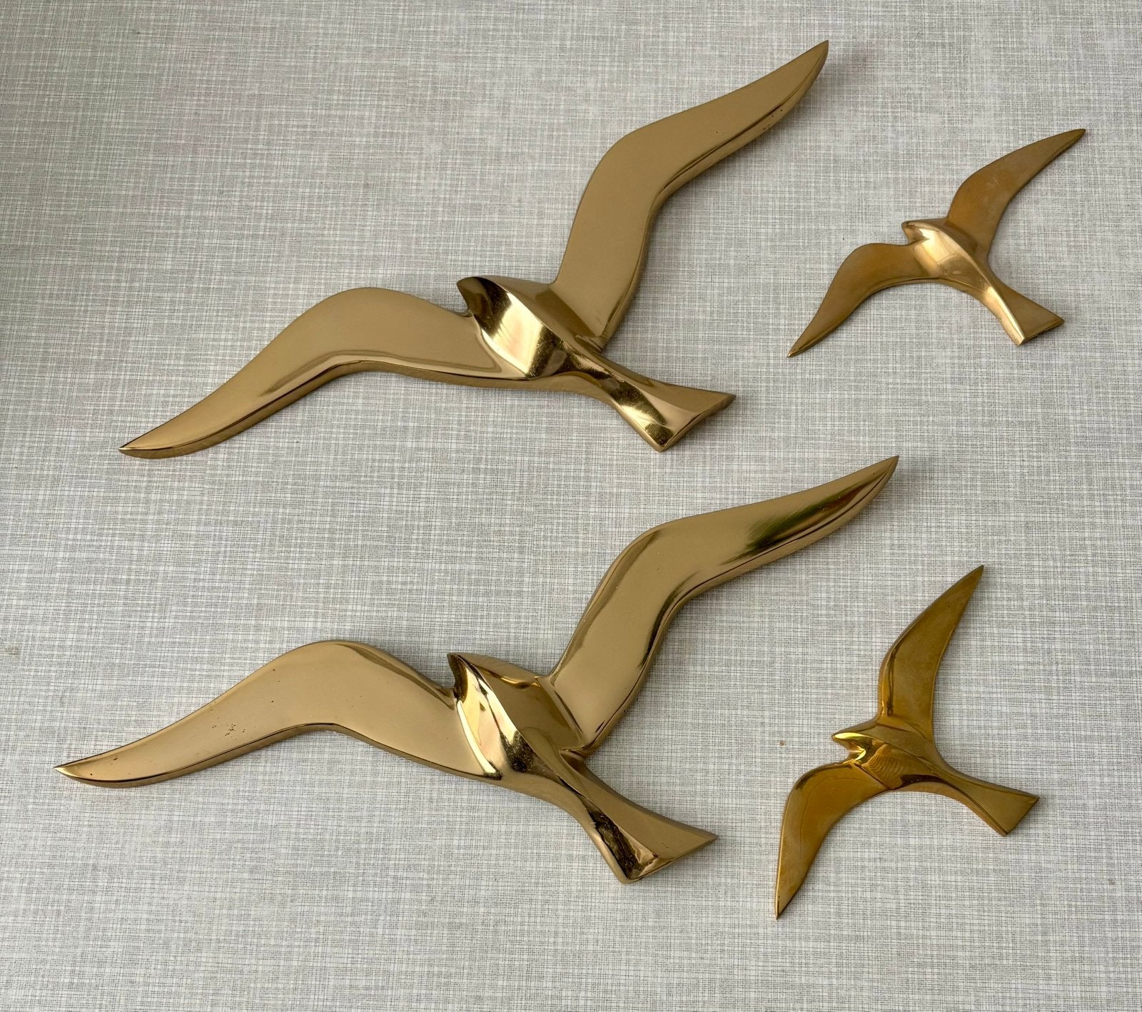 Wandvogels meeuwen messing 4 stuks, Ophalen of Verzenden, Koper