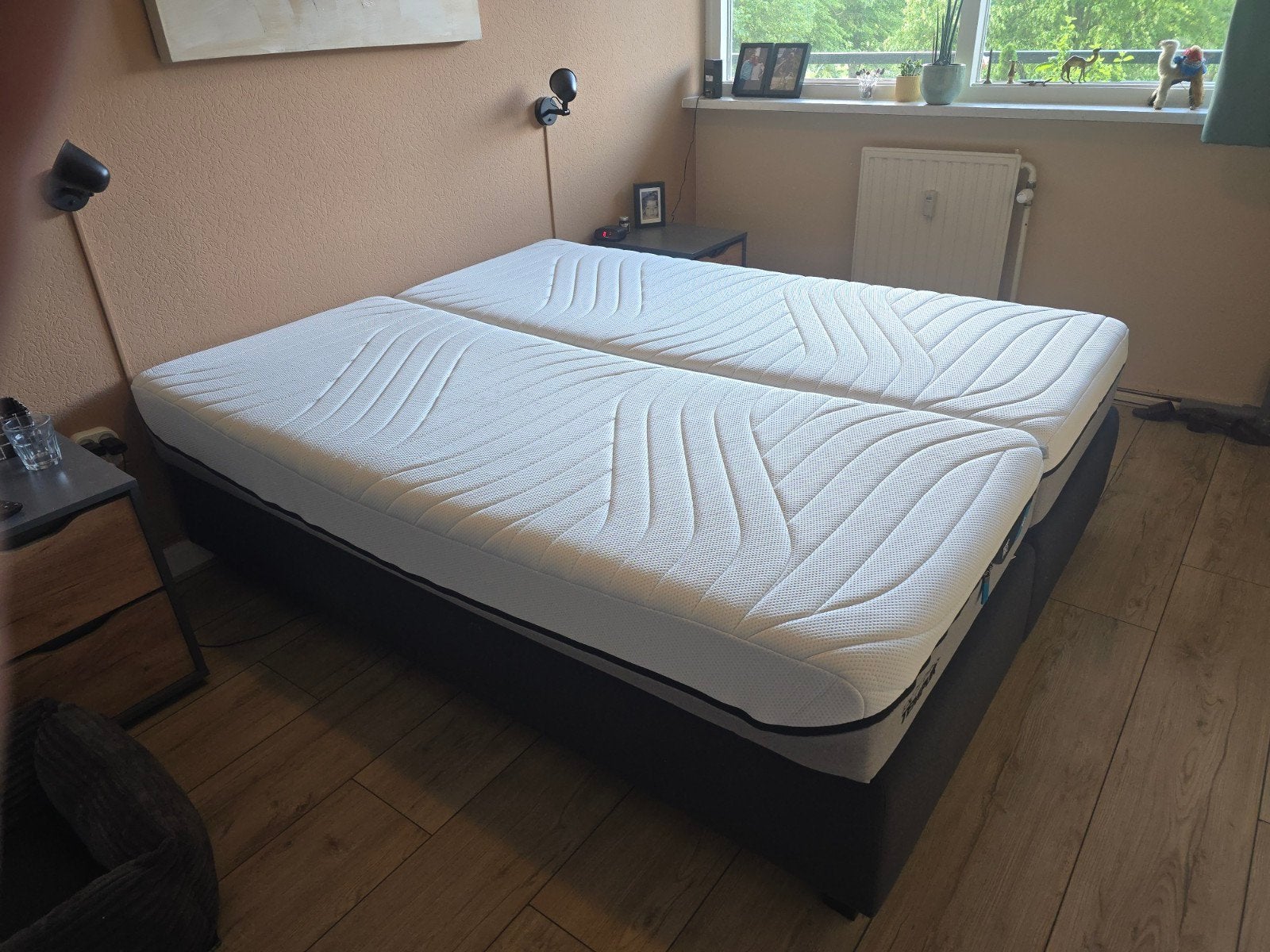 Boxspring met Tempur matras., Ophalen, Gebruikt, Eenpersoons, 200 cm