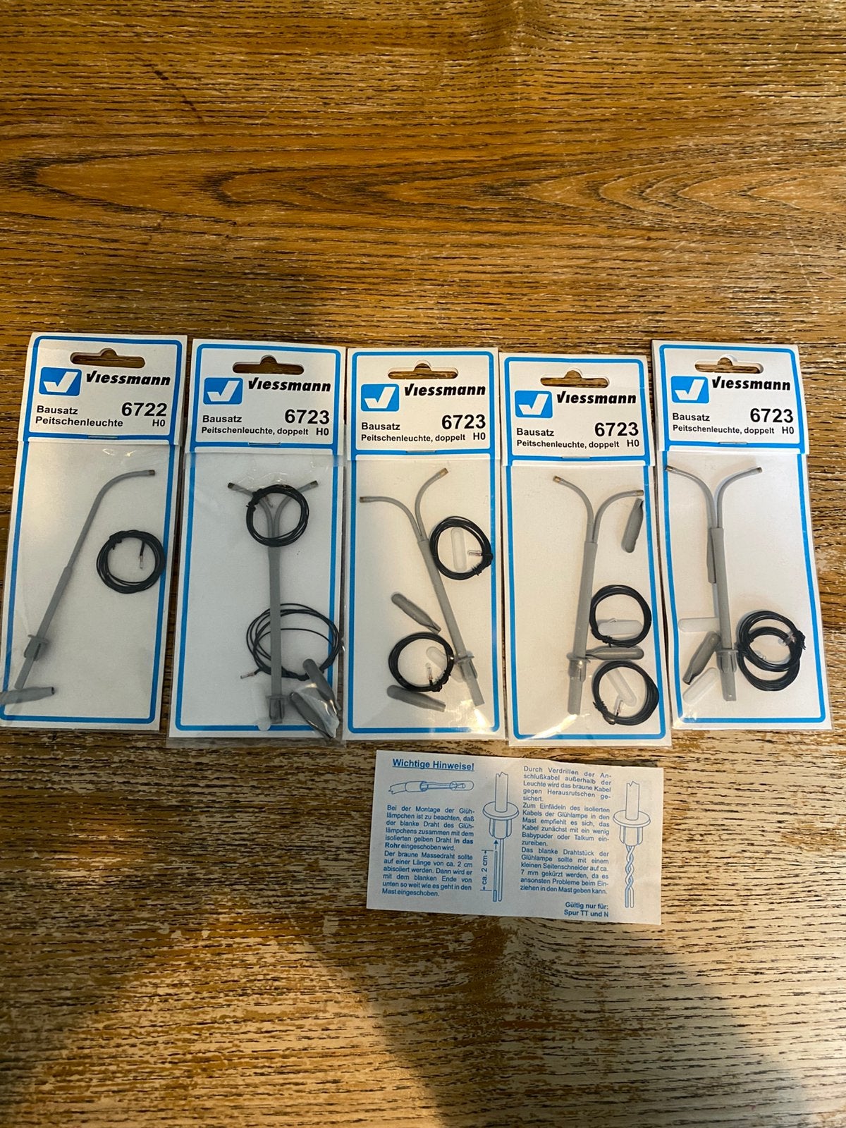 5 Viessmann H0 zweeplampen, Hobby en Vrije tijd, Ophalen of Verzenden, Zo goed als nieuw, Gelijkstroom of Wisselstroom, Overige merken