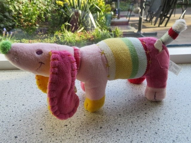 Teckel tekkel Hond of muis Pink Dinkey merk Happy Horse, Happy Horse, Zo goed als nieuw, Middelgroot (20 tot 80 cm), Hond