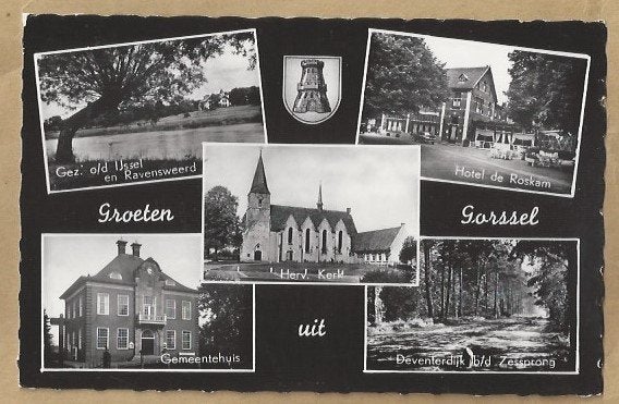 Oude ansichtkaart Groeten uit Gorssel (1966) Gem. Lochem, Verzamelen, Ophalen of Verzenden, 1960 tot 1980, Gelopen, Gelderland