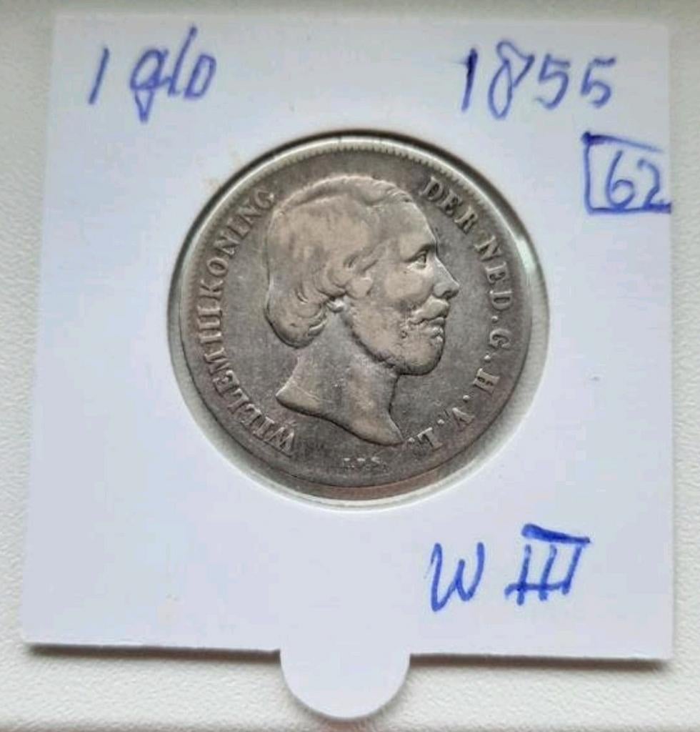 GULDEN WILLEM III ZILVER kavel nr 42, 1 gulden, Koning Willem III, Verzenden, Zilver