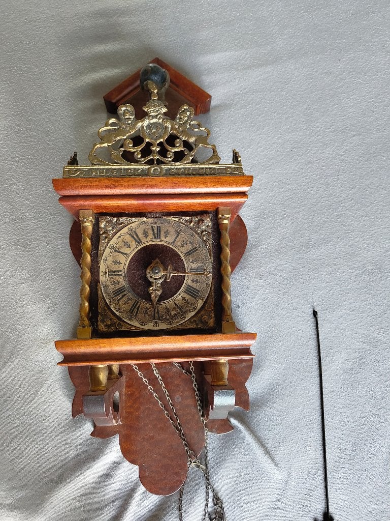 Antieke Zaanse Wandklok – Warmink / Wuba – jaren '50/'60, Antiek en Kunst, Antiek | Klokken, Ophalen