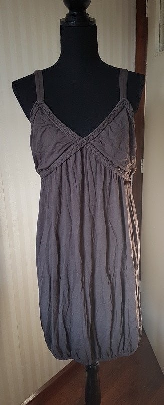 Taupe jurk tuniek van Miss Etam Ibiza stijl. 38 40 rekt mee, Maat 38/40 (M), Bruin, Verzenden, Knielengte