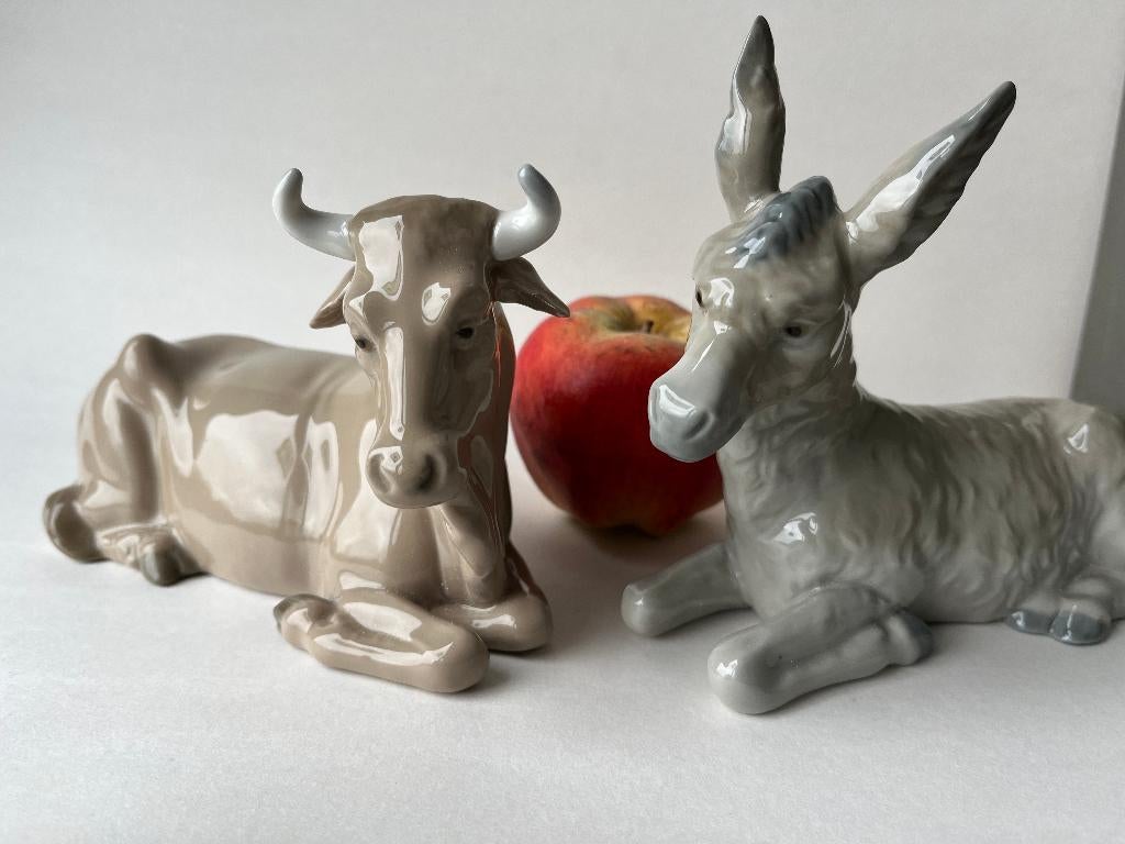 Nao by Lladro porseleinen beelden : os en ezel, Ophalen, ., Zo goed als nieuw, .