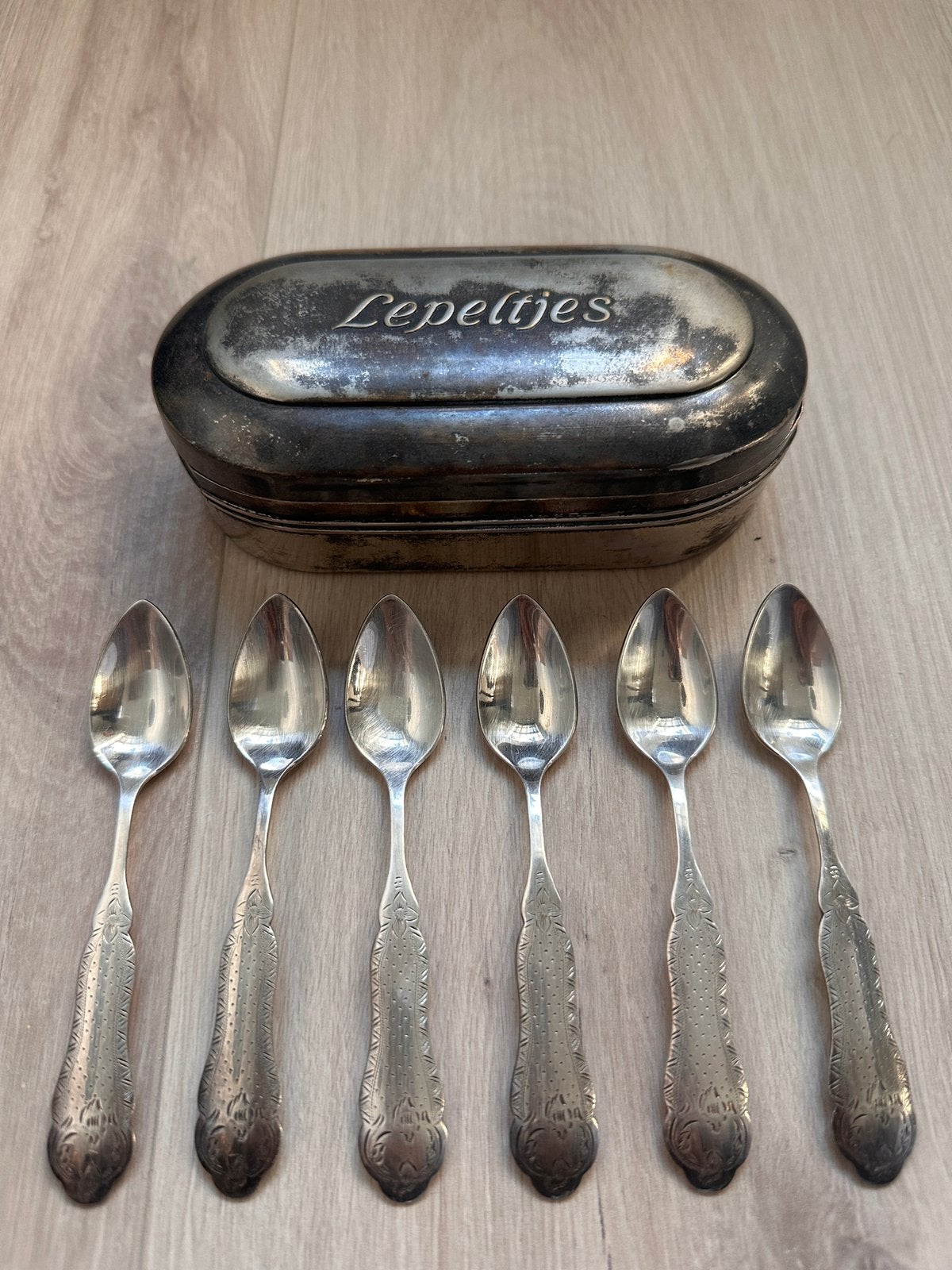 Douwe Egberts Lepeltjes Set – Biedermeier (6-delig), Antiek en Kunst, Ophalen of Verzenden