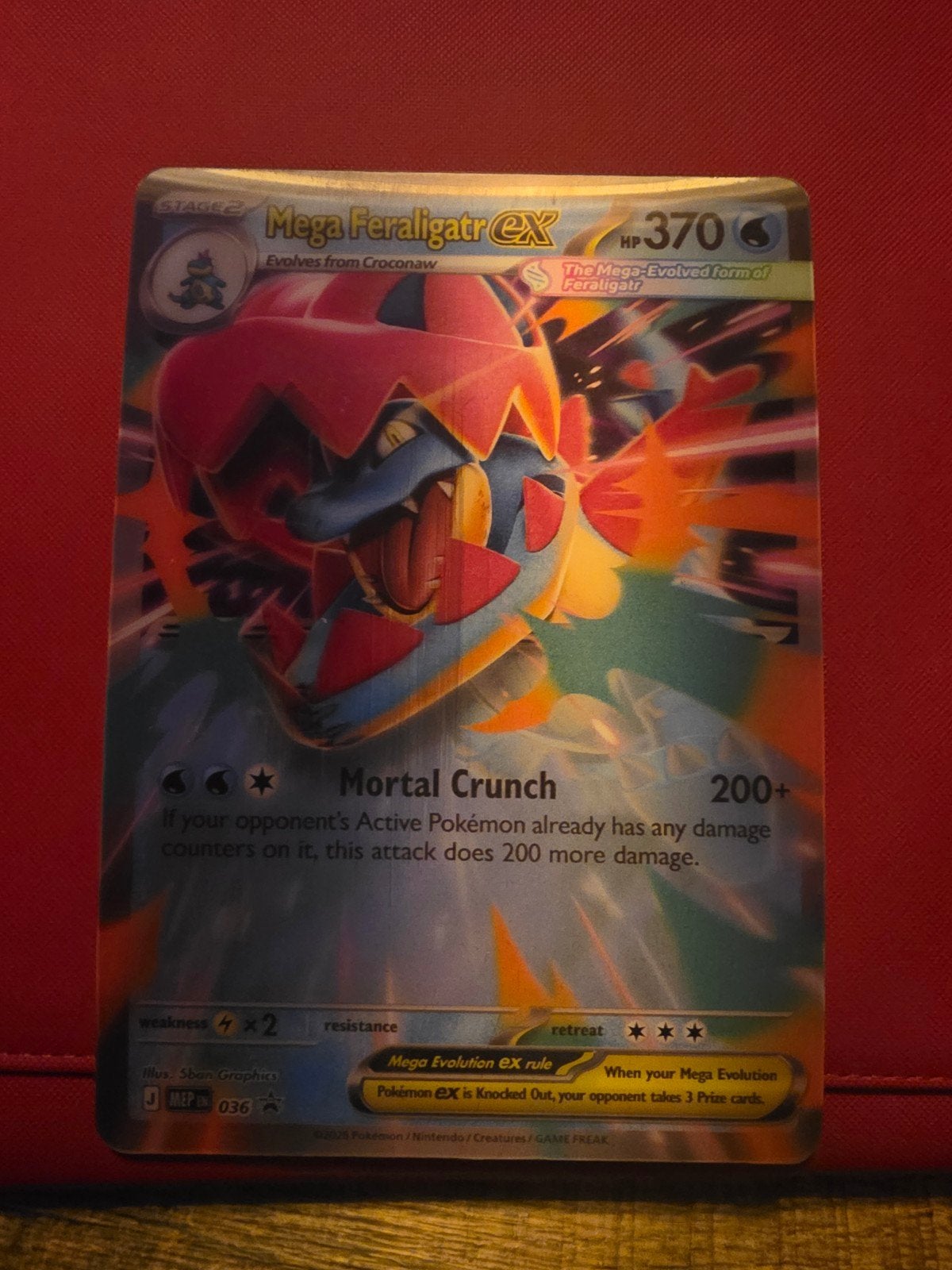 Jumbo Mega Feraligatr & Mega Meganium Pokémon kaarten, Ophalen of Verzenden, Zo goed als nieuw, Meerdere kaarten, Foil