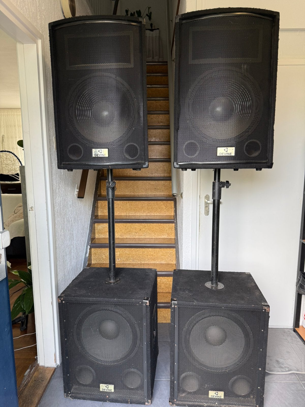 Complete PA set - speakers met subwoofers+versterker, Gebruikt, Overige typen, 120 watt of meer, Ophalen